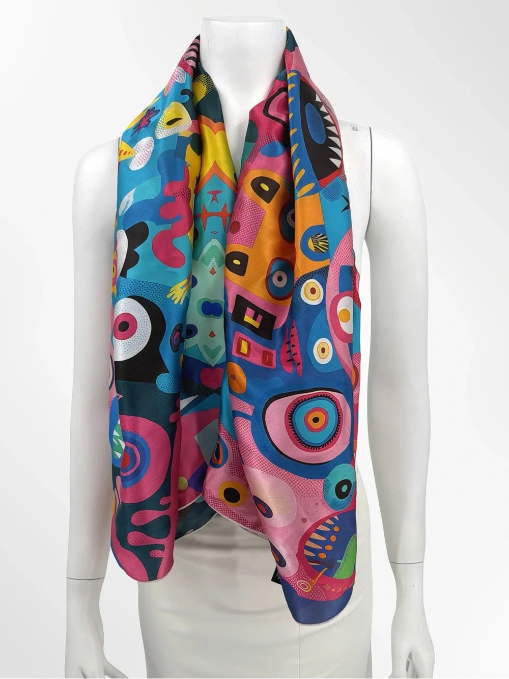 Magnificent 100% silk scarf oversize by PixieOrbit
